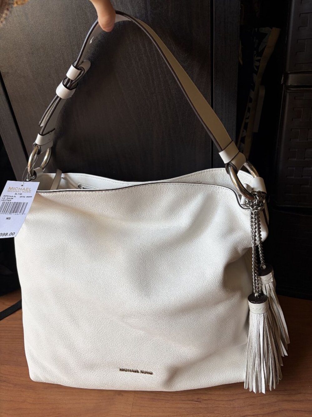 Brand New with Tags – Michael Kors Elyse Large Slim Leather Shoulder Bag in Opti